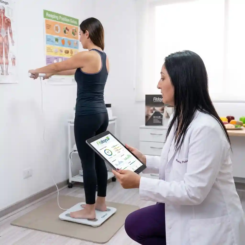 Evaluación de composición corporal en consulta de nutrición clínica en Soroa Salud, Providencia